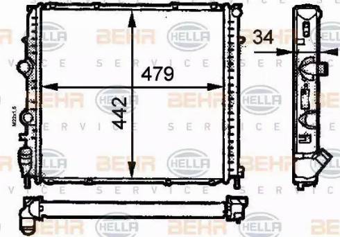 BEHR HELLA Service 8MK 376 716-371 - Radiator, engine cooling autospares.lv