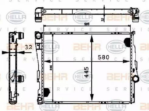 BEHR HELLA Service 8MK 376 716-244 - Radiator, engine cooling autospares.lv