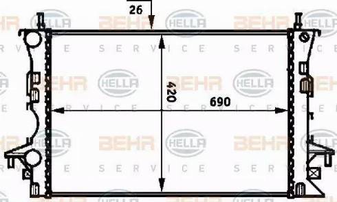 BEHR HELLA Service 8MK 376 716-284 - Radiator, engine cooling autospares.lv