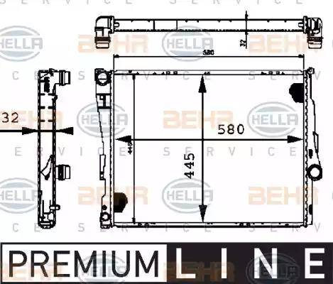 BEHR HELLA Service 8MK 376 716-271 - Radiator, engine cooling autospares.lv