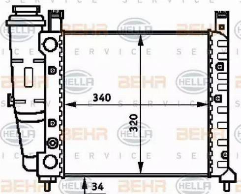 BEHR HELLA Service 8MK 376 716-711 - Radiator, engine cooling autospares.lv