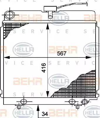 BEHR HELLA Service 8MK 376 710-491 - Radiator, engine cooling autospares.lv