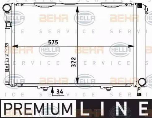 BEHR HELLA Service 8MK 376 710-591 - Radiator, engine cooling autospares.lv