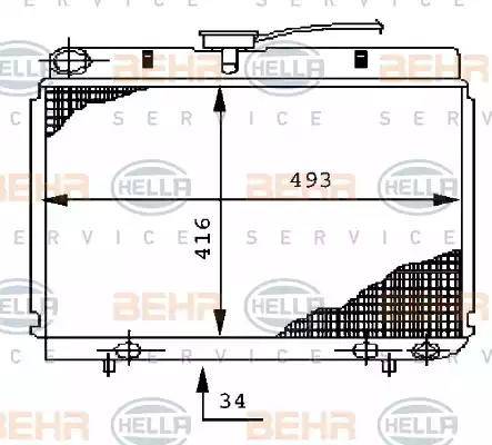 BEHR HELLA Service 8MK 376 710-541 - Radiator, engine cooling autospares.lv