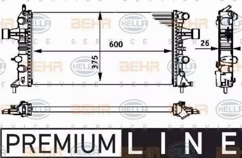 BEHR HELLA Service 8MK 376 710-661 - Radiator, engine cooling autospares.lv