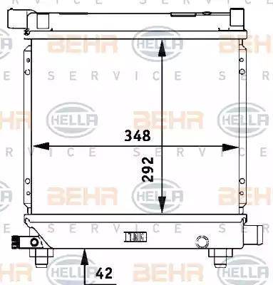 BEHR HELLA Service 8MK 376 710-631 - Radiator, engine cooling autospares.lv