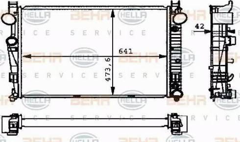 BEHR HELLA Service 8MK 376 710-294 - Radiator, engine cooling autospares.lv