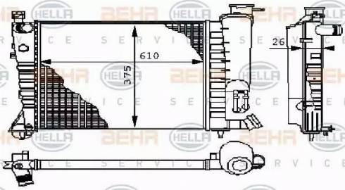 BEHR HELLA Service 8MK 376 710-241 - Radiator, engine cooling autospares.lv