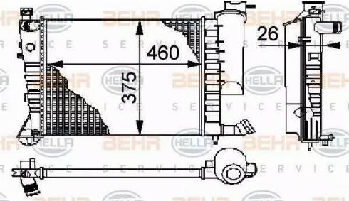 BEHR HELLA Service 8MK 376 710-251 - Radiator, engine cooling autospares.lv