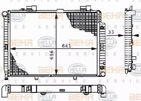 BEHR HELLA Service 8MK 376 710-234 - Radiator, engine cooling autospares.lv