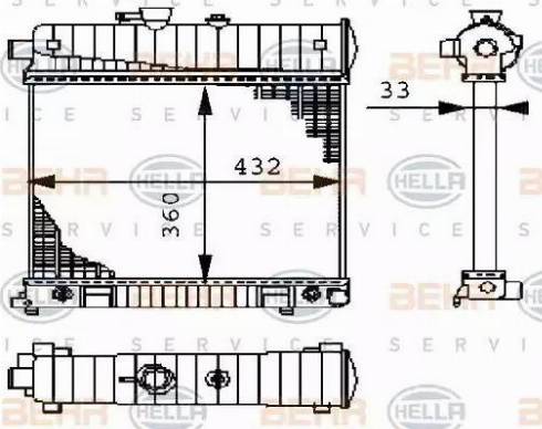 BEHR HELLA Service 8MK 376 710-274 - Radiator, engine cooling autospares.lv