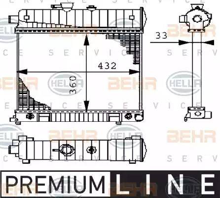 BEHR HELLA Service 8MK 376 710-271 - Radiator, engine cooling autospares.lv