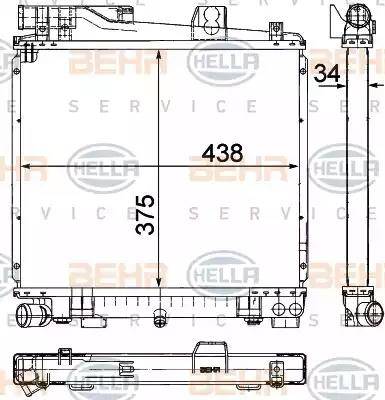 BEHR HELLA Service 8MK 376 710-751 - Radiator, engine cooling autospares.lv