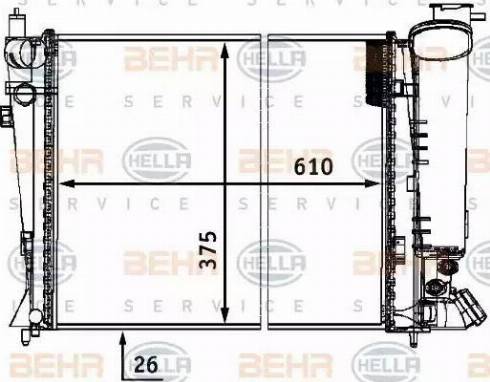 BEHR HELLA Service 8MK 376 711-491 - Radiator, engine cooling autospares.lv