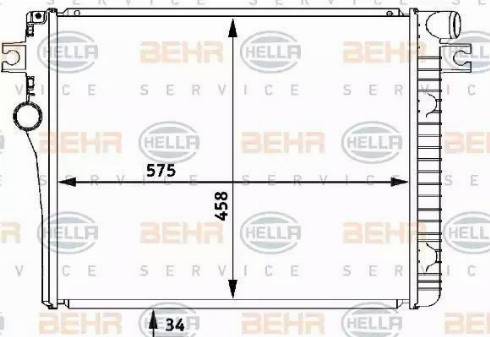 BEHR HELLA Service 8MK 376 711-411 - Radiator, engine cooling autospares.lv