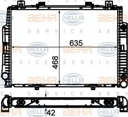 BEHR HELLA Service 8MK 376 711-514 - Radiator, engine cooling autospares.lv