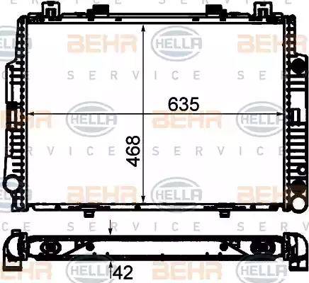 BEHR HELLA Service 8MK 376 711-511 - Radiator, engine cooling autospares.lv