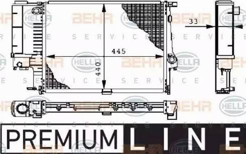 BEHR HELLA Service 8MK 376 711-081 - Radiator, engine cooling autospares.lv