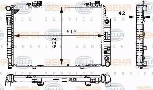 BEHR HELLA Service 8MK 376 711-194 - Radiator, engine cooling autospares.lv