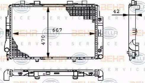 BEHR HELLA Service 8MK 376 711-174 - Radiator, engine cooling autospares.lv