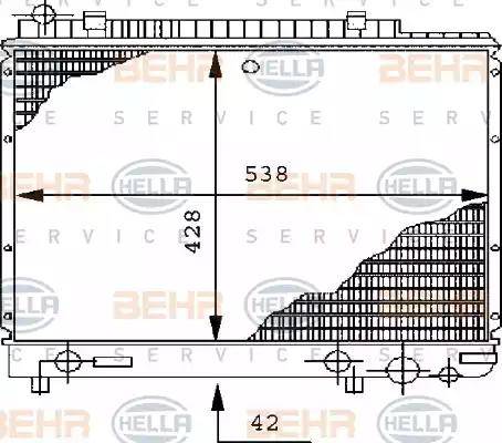 BEHR HELLA Service 8MK 376 711-391 - Radiator, engine cooling autospares.lv