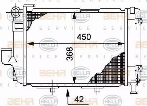 BEHR HELLA Service 8MK 376 711-361 - Radiator, engine cooling autospares.lv