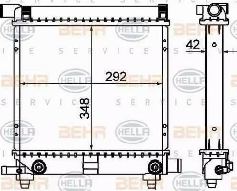 BEHR HELLA Service 8MK 376 711-311 - Radiator, engine cooling autospares.lv