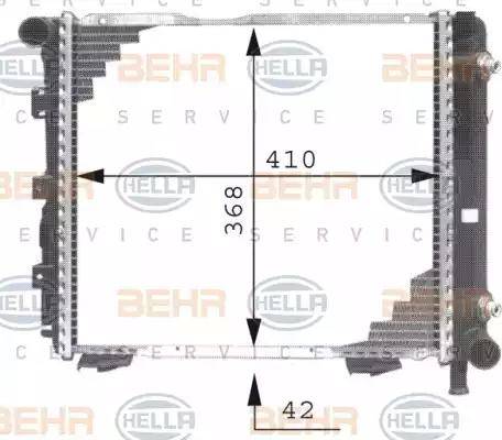 BEHR HELLA Service 8MK 376 711-321 - Radiator, engine cooling autospares.lv