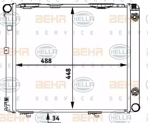 BEHR HELLA Service 8MK 376 711-371 - Radiator, engine cooling autospares.lv