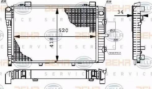 BEHR HELLA Service 8MK 376 711-251 - Radiator, engine cooling autospares.lv