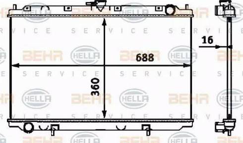 BEHR HELLA Service 8MK 376 718-491 - Radiator, engine cooling autospares.lv