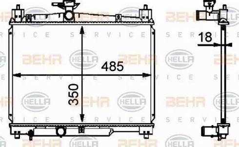 BEHR HELLA Service 8MK 376 718-421 - Radiator, engine cooling autospares.lv