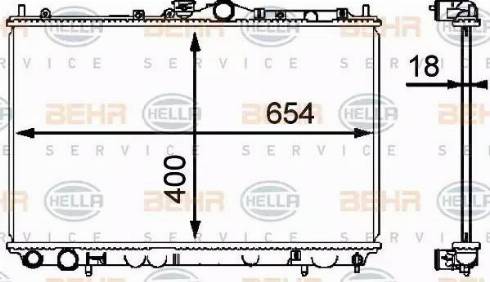 BEHR HELLA Service 8MK 376 718-541 - Radiator, engine cooling autospares.lv