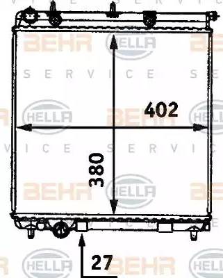 BEHR HELLA Service 8MK 376 718-641 - Radiator, engine cooling autospares.lv