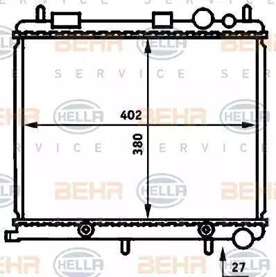 BEHR HELLA Service 8MK 376 718-614 - Radiator, engine cooling autospares.lv