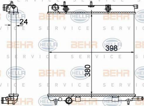 BEHR HELLA Service 8MK 376 718-625 - Radiator, engine cooling autospares.lv