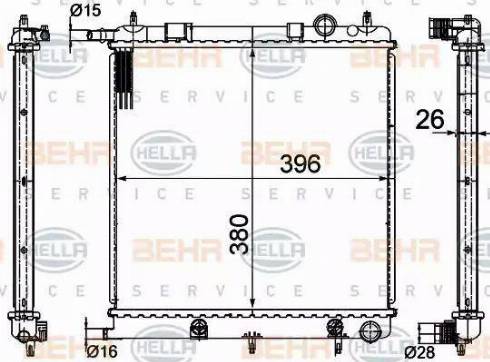 BEHR HELLA Service 8MK 376 718-621 - Radiator, engine cooling autospares.lv