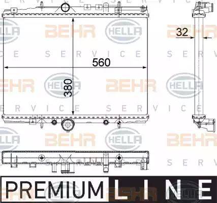 BEHR HELLA Service 8MK 376 718-041 - Radiator, engine cooling autospares.lv