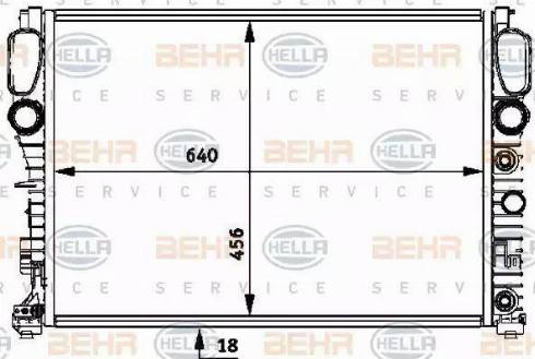 BEHR HELLA Service 8MK 376 718-014 - Radiator, engine cooling autospares.lv