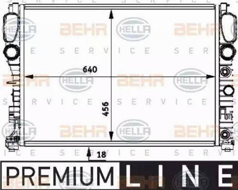 BEHR HELLA Service 8MK 376 718-011 - Radiator, engine cooling autospares.lv