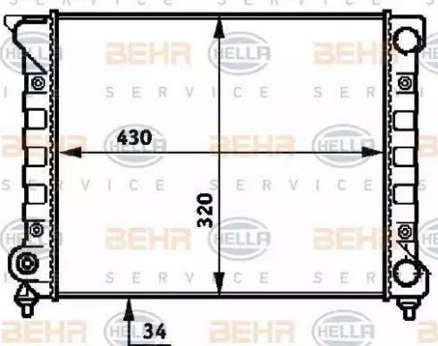 BEHR HELLA Service 8MK 376 718-071 - Radiator, engine cooling autospares.lv