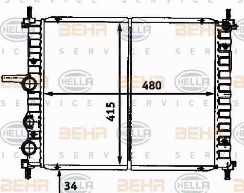 BEHR HELLA Service 8MK 376 718-191 - Radiator, engine cooling autospares.lv