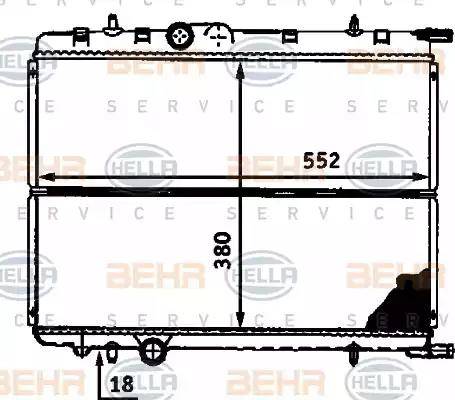 BEHR HELLA Service 8MK 376 718-141 - Radiator, engine cooling autospares.lv