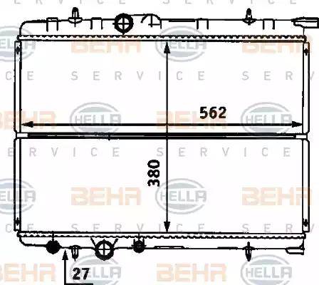 BEHR HELLA Service 8MK 376 718-161 - Radiator, engine cooling autospares.lv