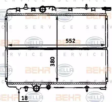 BEHR HELLA Service 8MK 376 718-131 - Radiator, engine cooling autospares.lv