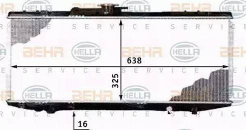 BEHR HELLA Service 8MK 376 718-381 - Radiator, engine cooling autospares.lv