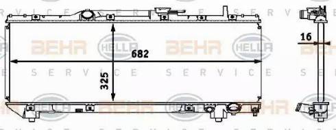 BEHR HELLA Service 8MK 376 718-371 - Radiator, engine cooling autospares.lv