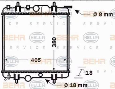 BEHR HELLA Service 8MK 376 718-241 - Radiator, engine cooling autospares.lv