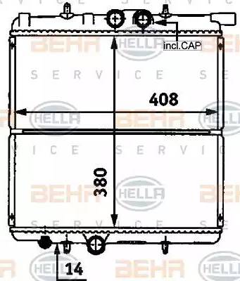 BEHR HELLA Service 8MK 376 718-251 - Radiator, engine cooling autospares.lv