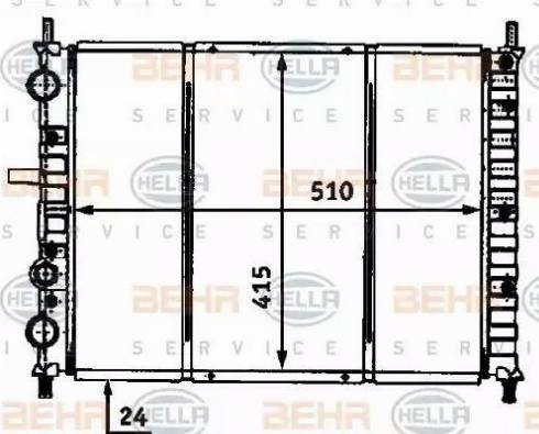 BEHR HELLA Service 8MK 376 718-201 - Radiator, engine cooling autospares.lv